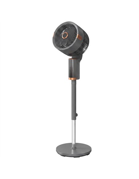 HOMCOM 20 dB Silent Standing Fan for Bedroom, 44" Pedestal Fan with 90° Oscillating, 8 Speeds and LED Light, Grey - pic 178934 | FastDaddyshop