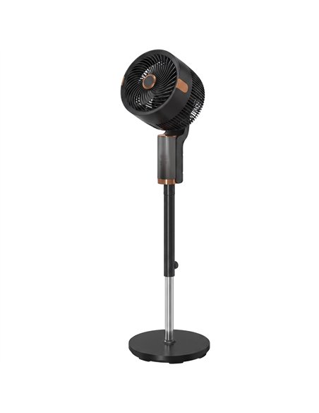 HOMCOM 20 dB Silent Standing Fan for Bedroom, 44" Pedestal Fan with 90° Oscillating, 8 Speeds and LED Light, Black - pic 178943 | FastDaddyshop
