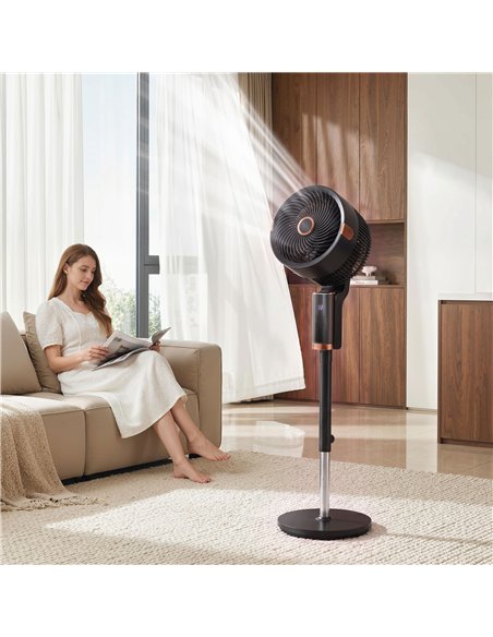 HOMCOM 20 dB Silent Standing Fan for Bedroom, 44" Pedestal Fan with 90° Oscillating, 8 Speeds and LED Light, Black - pic 178944 | FastDaddyshop