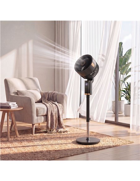 HOMCOM 20 dB Silent Standing Fan for Bedroom, 44" Pedestal Fan with 90° Oscillating, 8 Speeds and LED Light, Black - pic 178951 | FastDaddyshop