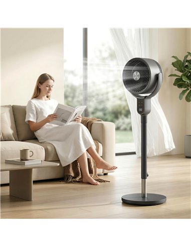 HOMCOM 20 dB Silent Standing Fan for Bedroom, 42" Pedestal Fan with Remote, 90° Oscillating, 8 Speeds, Remote Control, Grey