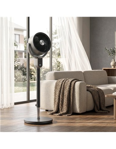 HOMCOM 20 dB Silent Standing Fan for Bedroom, 42" Pedestal Fan with Remote, 90° Oscillating, 8 Speeds, Remote Control, Grey