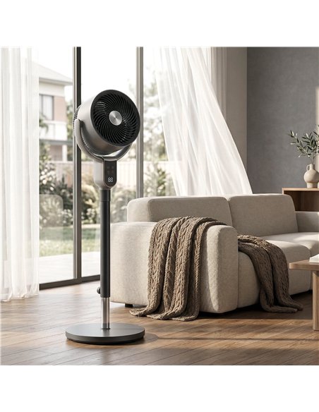 HOMCOM 20 dB Silent Standing Fan for Bedroom, 42" Pedestal Fan with Remote, 90° Oscillating, 8 Speeds, Remote Control, Grey - pic 178960 | FastDaddyshop
