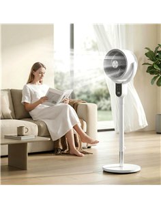 HOMCOM 20 dB Silent Standing Fan for Bedroom, 42" Pedestal Fan with Remote, 90° Oscillating, 8 Speeds, Remote Control, White 2