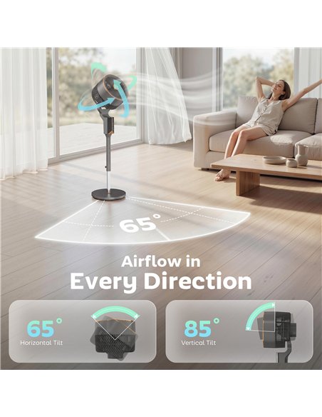 HOMCOM 20 dB Silent Standing Fan for Bedroom, 46" Pedestal Fan with Remote, 85° Oscillating, 8 Speeds - pic 178975 | FastDaddyshop