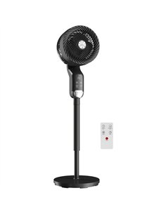 HOMCOM 20 dB Silent Standing Fan, Pedestal Fan with Remote, Oscillating, 8 Speeds, Adjustable Height, 12H Timer