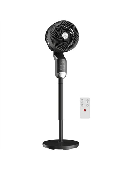 HOMCOM 20 dB Silent Standing Fan, Pedestal Fan with Remote, Oscillating, 8 Speeds, Adjustable Height, 12H Timer - pic 178979 | FastDaddyshop