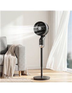 HOMCOM 20 dB Silent Standing Fan, Pedestal Fan with Remote, Oscillating, 8 Speeds, Adjustable Height, 12H Timer 2