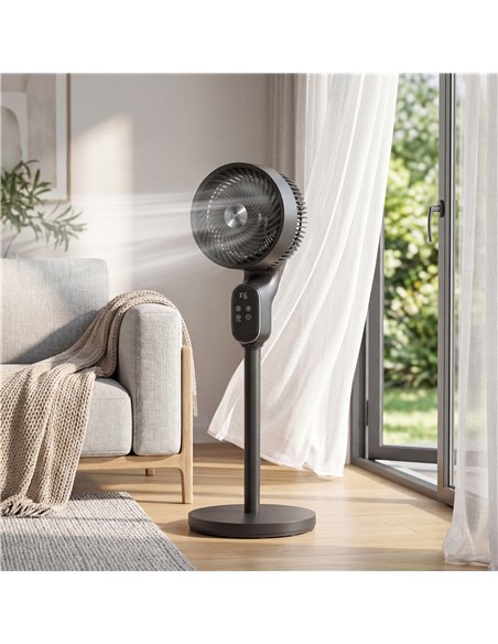 HOMCOM 20 dB Silent Standing Fan for Bedroom, 39in Pedestal Fan with Remote, Oscillating, 8 Speeds, Adjustable Height, Black - pic 178989 | FastDaddyshop