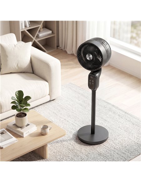 HOMCOM 20 dB Silent Standing Fan for Bedroom, 39in Pedestal Fan with Remote, Oscillating, 8 Speeds, Adjustable Height, Black - pic 178996 | FastDaddyshop