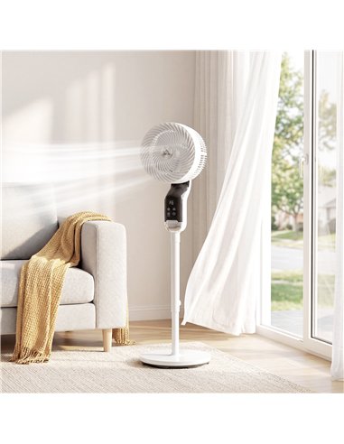 HOMCOM 20 dB Silent Standing Fan, 41in Pedestal Fan with Remote, Oscillating, 8 Speeds, Adjustable Height, 12H Timer