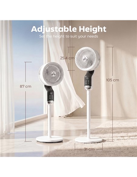 HOMCOM 20 dB Silent Standing Fan, 41in Pedestal Fan with Remote, Oscillating, 8 Speeds, Adjustable Height, 12H Timer - pic 178999 | FastDaddyshop