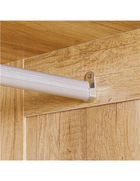 HOMCOM 2 Door Wardrobe, Modern Wardrobe with 2 Drawer and Hanging Rail for Bedroom, Natural - pic 17900 | FastDaddyshop