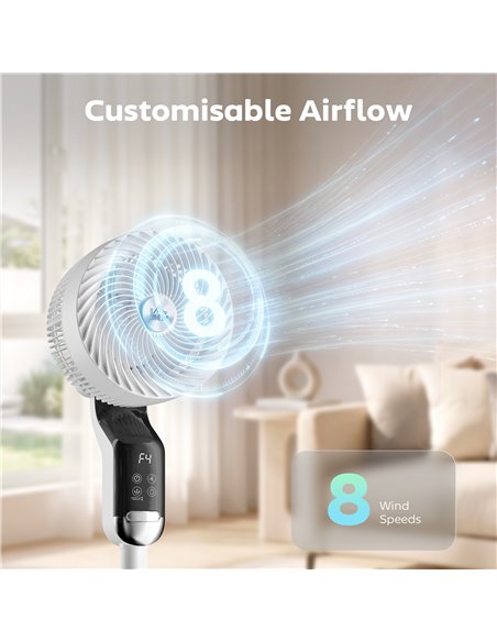 HOMCOM 20 dB Silent Standing Fan, 41in Pedestal Fan with Remote, Oscillating, 8 Speeds, Adjustable Height, 12H Timer - pic 179002 | FastDaddyshop