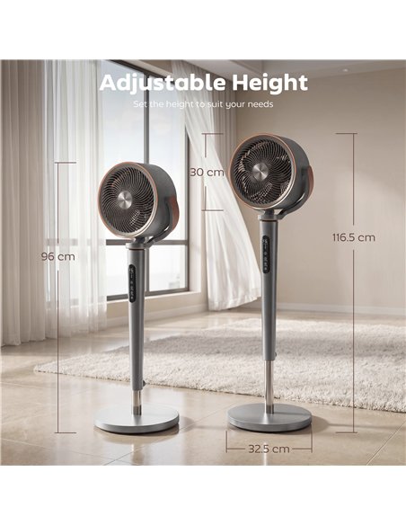 HOMCOM 20dB Silent Standing Fan, 70°+90° Auto Oscillating Fan with 12 Speeds, LED Light, Air Circulator, Remote Control, 12H Tim - pic 179008 | FastDaddyshop