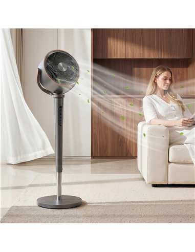 HOMCOM 20dB Silent Standing Fan, 70°+90° Auto Oscillating Fan with 12 Speeds, LED Light, Air Circulator, Remote Control, 12H Tim
