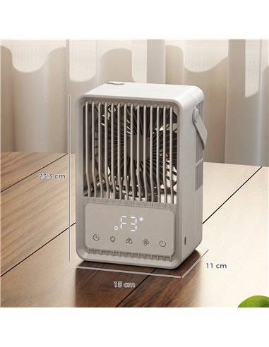 HOMCOM Portable Air Conditioner, 4-in-1 Mini Air Cooler with 3 Wind Speed, 2 Mist Mode, 7 Colour RGB Light, White