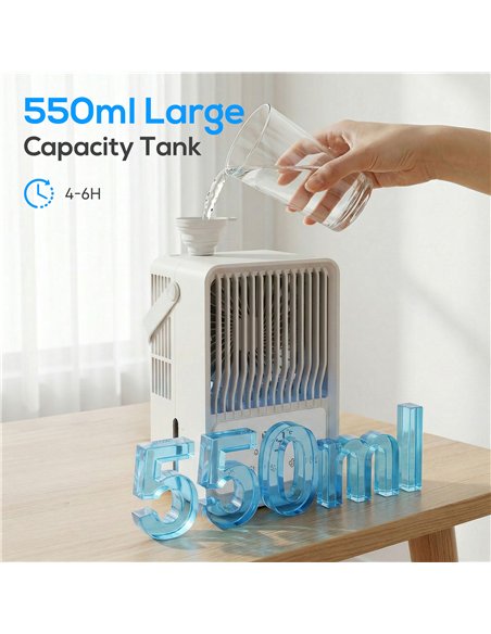 HOMCOM Portable Air Conditioner, 4-in-1 Mini Air Cooler with 3 Wind Speed, 2 Mist Mode, 7 Colour RGB Light, White - pic 179028 | FastDaddyshop