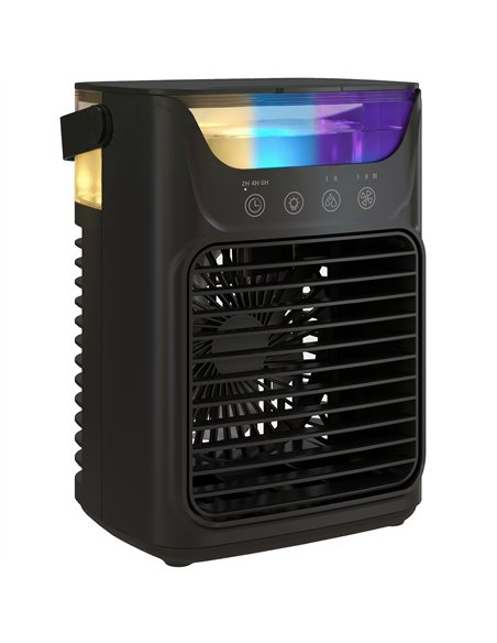 HOMCOM Air Cooler with Adjustable Head, Portable Air Conditioner with 3 Wind Speed, 2 Cool Mist, RGB Light, Black - pic 179060 | FastDaddyshop