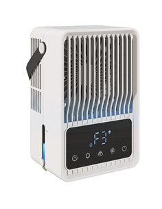 HOMCOM Portable Air Conditioner, 4-in-1 Mini Air Cooler with 3 Wind Speed, 2 Mist Mode, 7 Colour RGB Light, Black and White