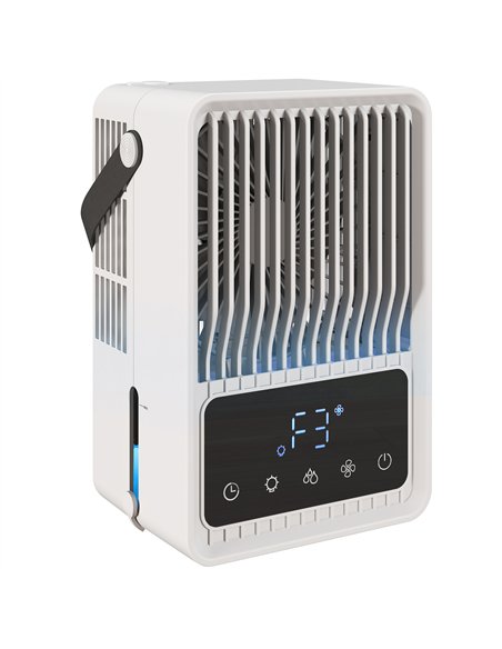 HOMCOM Portable Air Conditioner, 4-in-1 Mini Air Cooler with 3 Wind Speed, 2 Mist Mode, 7 Colour RGB Light, Black and White - pic 179069 | FastDaddyshop