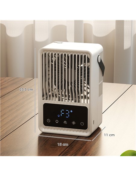 HOMCOM Portable Air Conditioner, 4-in-1 Mini Air Cooler with 3 Wind Speed, 2 Mist Mode, 7 Colour RGB Light, Black and White - pic 179071 | FastDaddyshop