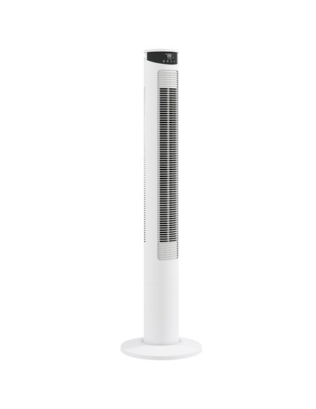 HOMCOM Tower Fan with WiFi Control Standing Floor Fan with Remote Control 116 cm White - pic 179087 | FastDaddyshop