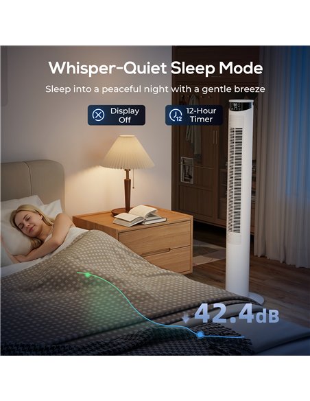 HOMCOM Tower Fan with WiFi Control Standing Floor Fan with Remote Control 116 cm White - pic 179093 | FastDaddyshop