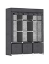 HOMCOM Fabric Wardrobe, Portable Wardrobe with 5 Shelves, 2 Hanging Rails and 3 Fabric Drawers, Foldable Closets, 125 x 43 x 162