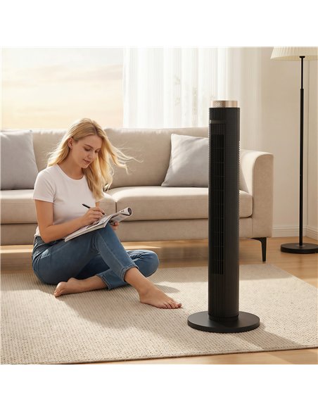 HOMCOM Tower Fan with WiFi App Control, Standing Floor Fan with 3 Speed 4 Modes, 12 Hour Timer and Night Light Black - pic 179115 | FastDaddyshop