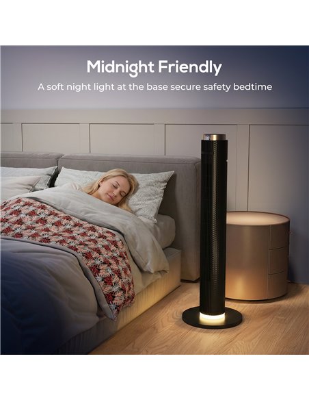 HOMCOM Tower Fan with WiFi App Control, Standing Floor Fan with 3 Speed 4 Modes, 12 Hour Timer and Night Light Black - pic 179121 | FastDaddyshop