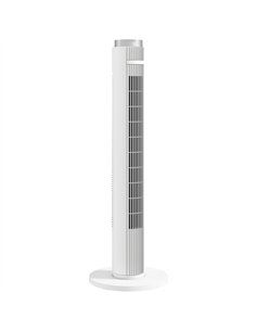 HOMCOM 96 cm Tower Fan with WiFi App Control, Standing Floor Fan with 3 Speed 4 Modes, 12 Hour Timer and Night Light White