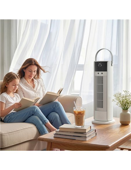 HOMCOM Tower Fan for Bedroom, 16 Inch Mist Desktop Fan with DC Motor, 3 Speeds, 90° Oscillation, 10H Timer, for Home Office - pic 179133 | FastDaddyshop