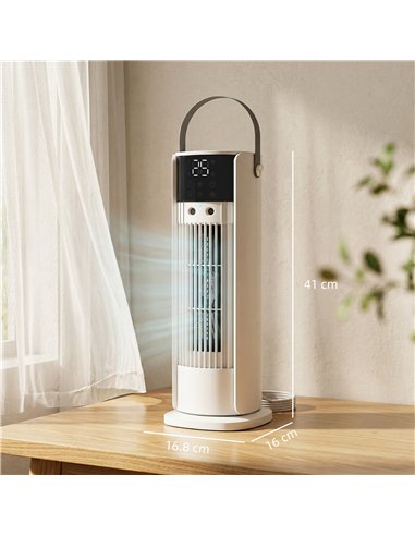 HOMCOM Tower Fan for Bedroom, 16 Inch Mist Desktop Fan with DC Motor, 3 Speeds, 90° Oscillation, 10H Timer, for Home Office