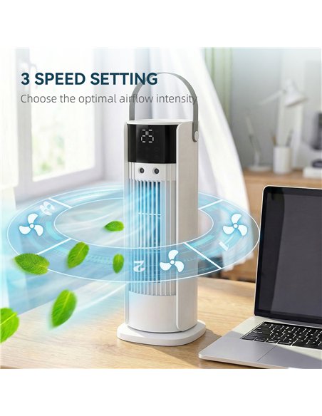 HOMCOM Tower Fan for Bedroom, 16 Inch Mist Desktop Fan with DC Motor, 3 Speeds, 90° Oscillation, 10H Timer, for Home Office - pic 179136 | FastDaddyshop
