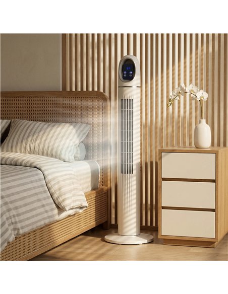 HOMCOM Tower Fan for Bedroom, Standing Floor Fan with Oscillating, 3 Modes, 3 Speeds, 24 Hour Timer, White - pic 179149 | FastDaddyshop