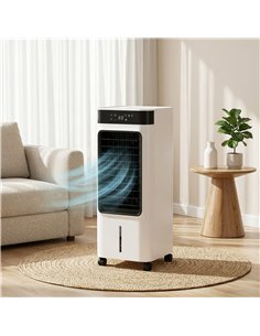 HOMCOM Portable Air Cooler, 3-In-1 Evaporative Air Cooler with 7 Litre Water Tank, 48° Oscillation, White 2