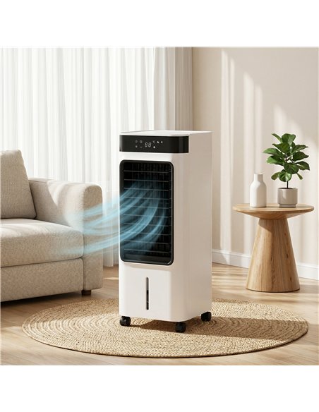 HOMCOM Portable Air Cooler, 3-In-1 Evaporative Air Cooler with 7 Litre Water Tank, 48° Oscillation, White - pic 179151 | FastDaddyshop