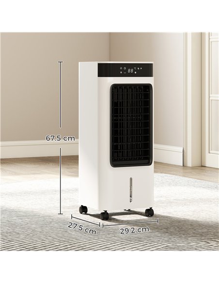 HOMCOM Portable Air Cooler, 3-In-1 Evaporative Air Cooler with 7 Litre Water Tank, 48° Oscillation, White - pic 179152 | FastDaddyshop