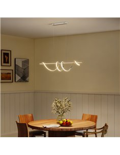 HOMCOM Pendant Light with 3 Colour Temperatures - Silver Tone 2