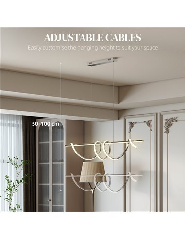 HOMCOM Pendant Light with 3 Colour Temperatures - Silver Tone