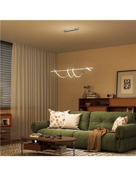 HOMCOM Pendant Light with 3 Colour Temperatures - Silver Tone - pic 179174 | FastDaddyshop