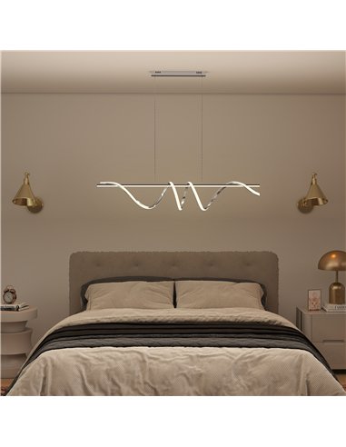 HOMCOM Pendant Light with 3 Colour Temperatures - Silver Tone