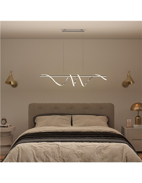 HOMCOM Pendant Light with 3 Colour Temperatures - Silver Tone - pic 179175 | FastDaddyshop