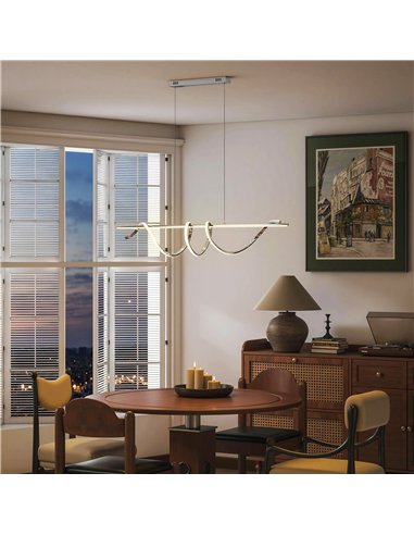 HOMCOM Pendant Light with 3 Colour Temperatures - Silver Tone