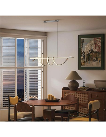 HOMCOM Pendant Light with 3 Colour Temperatures - Silver Tone - pic 179176 | FastDaddyshop