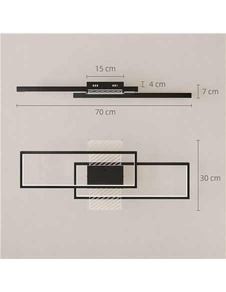 HOMCOM LED Ceiling Light, Modern Dimmable Ceiling Light with Wall Switch & Remote Control, Flush Mount Fixture Lamp with 3000-60 - pic 179179 | FastDaddyshop