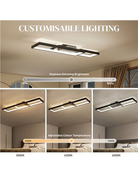 HOMCOM LED Ceiling Light, Modern Dimmable Ceiling Light with Wall Switch & Remote Control, Flush Mount Fixture Lamp with 3000-60 - pic 179180 | FastDaddyshop