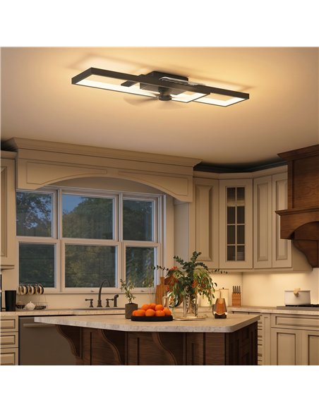 HOMCOM LED Ceiling Light, Modern Dimmable Ceiling Light with Wall Switch & Remote Control, Flush Mount Fixture Lamp with 3000-60 - pic 179183 | FastDaddyshop