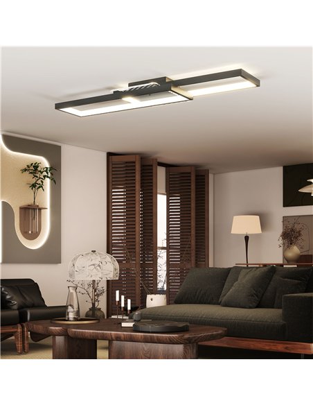 HOMCOM LED Ceiling Light, Modern Dimmable Ceiling Light with Wall Switch & Remote Control, Flush Mount Fixture Lamp with 3000-60 - pic 179184 | FastDaddyshop